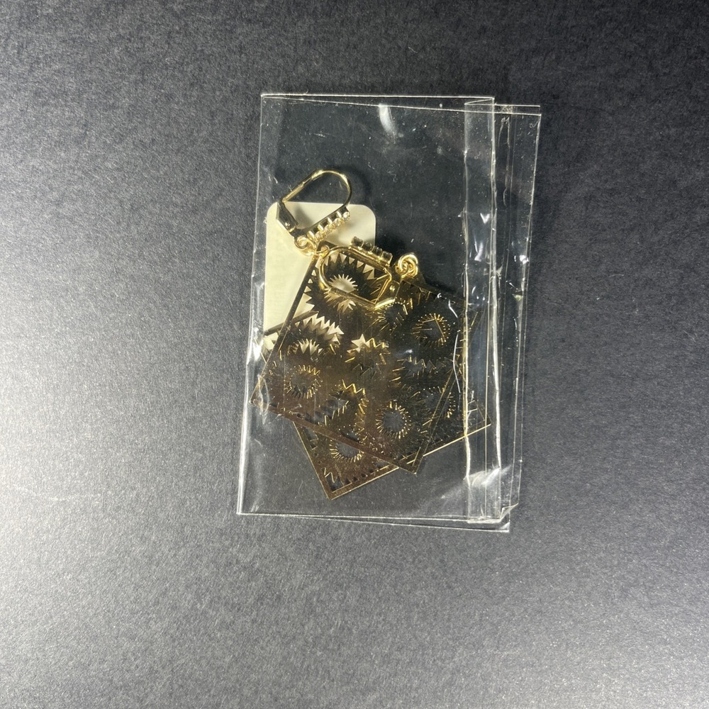 Gold‎ plated earrings with CZ accent. New in package